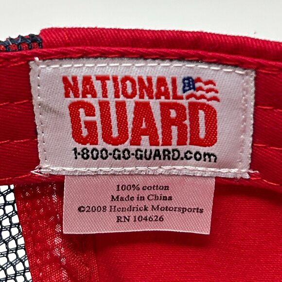 Dale Earnhardt Jr NASCAR Hat Baseball Cap National Guard Motorsports 6 Panel Red - Picture 8 of 9